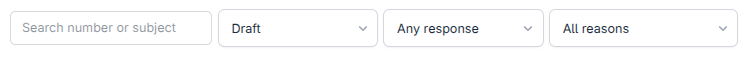 The Response filter open on the transmittal register with Overdue selected